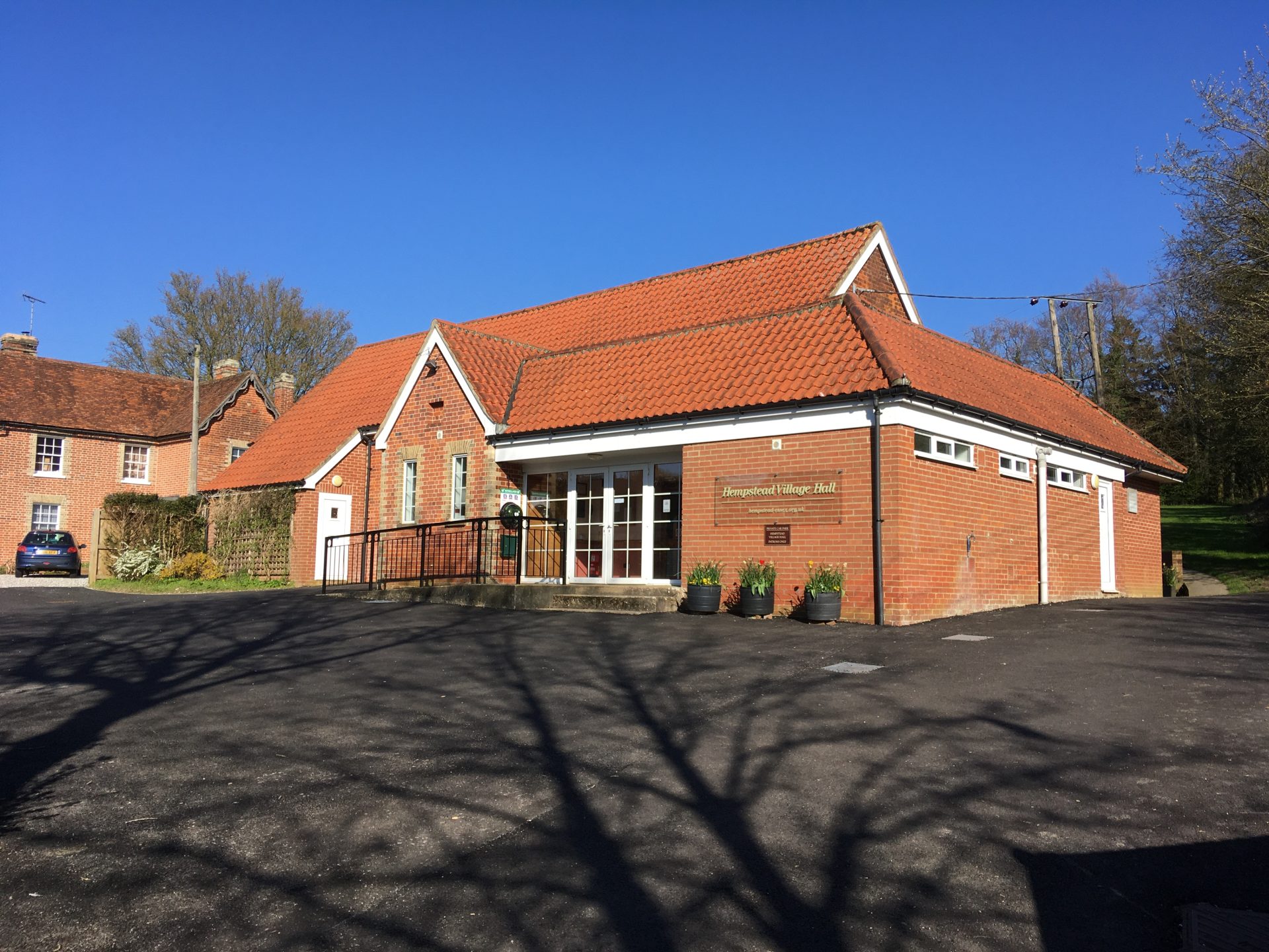 A view of the front of Hempstead Village Hall