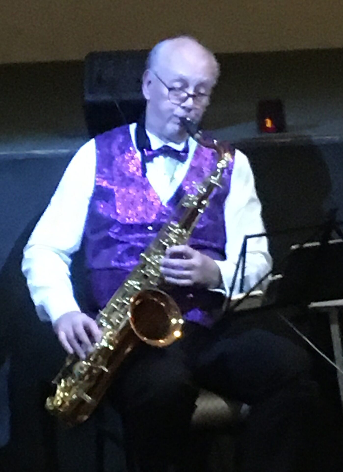 Roger Flaxman playing the saxophone